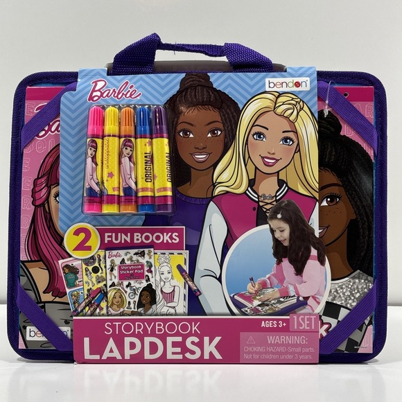 bendons Other - Barbie Storybook Lapdesk 2 Coloring Books Stickers Markers‎